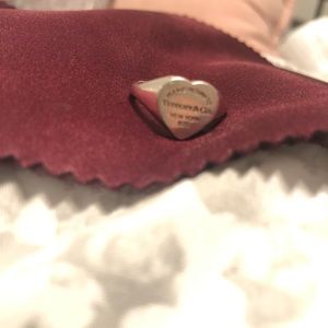 Tiffany and Co Heart Signet Ring size 7.5